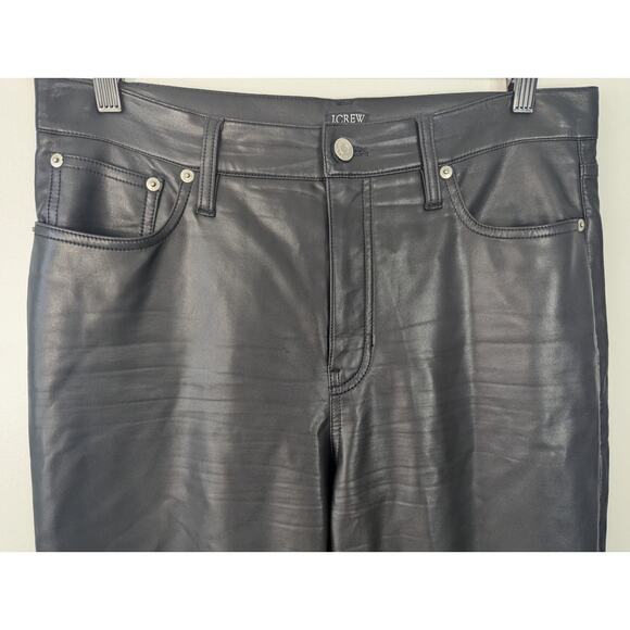 J. Crew Black High Rise Wide Leg Faux Leather Pant - Picture 3 of 7